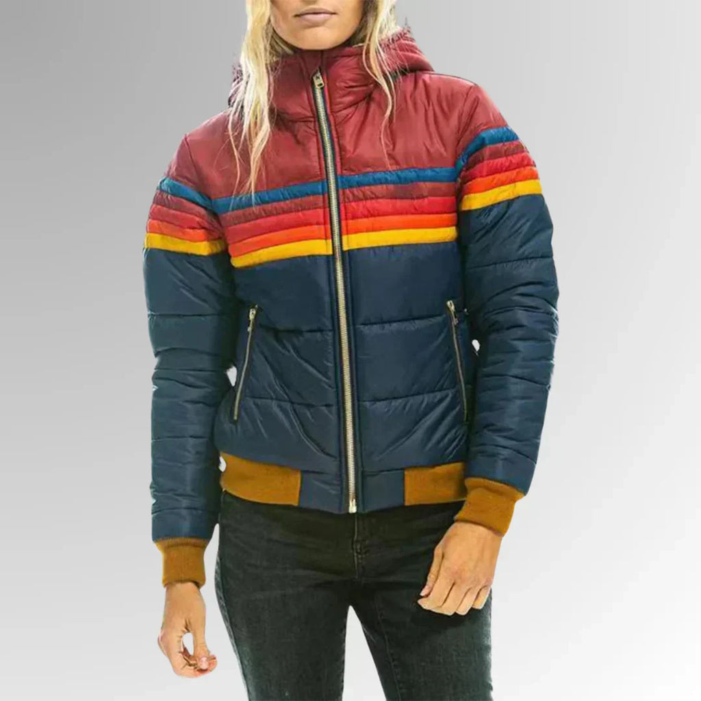 Piumino Donna a Righe Stile Retrò