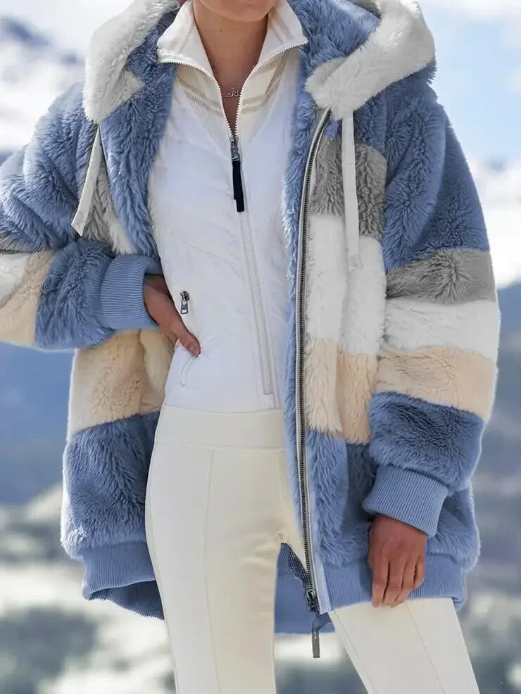 Giacca Invernale Donna con Cappuccio e Zip