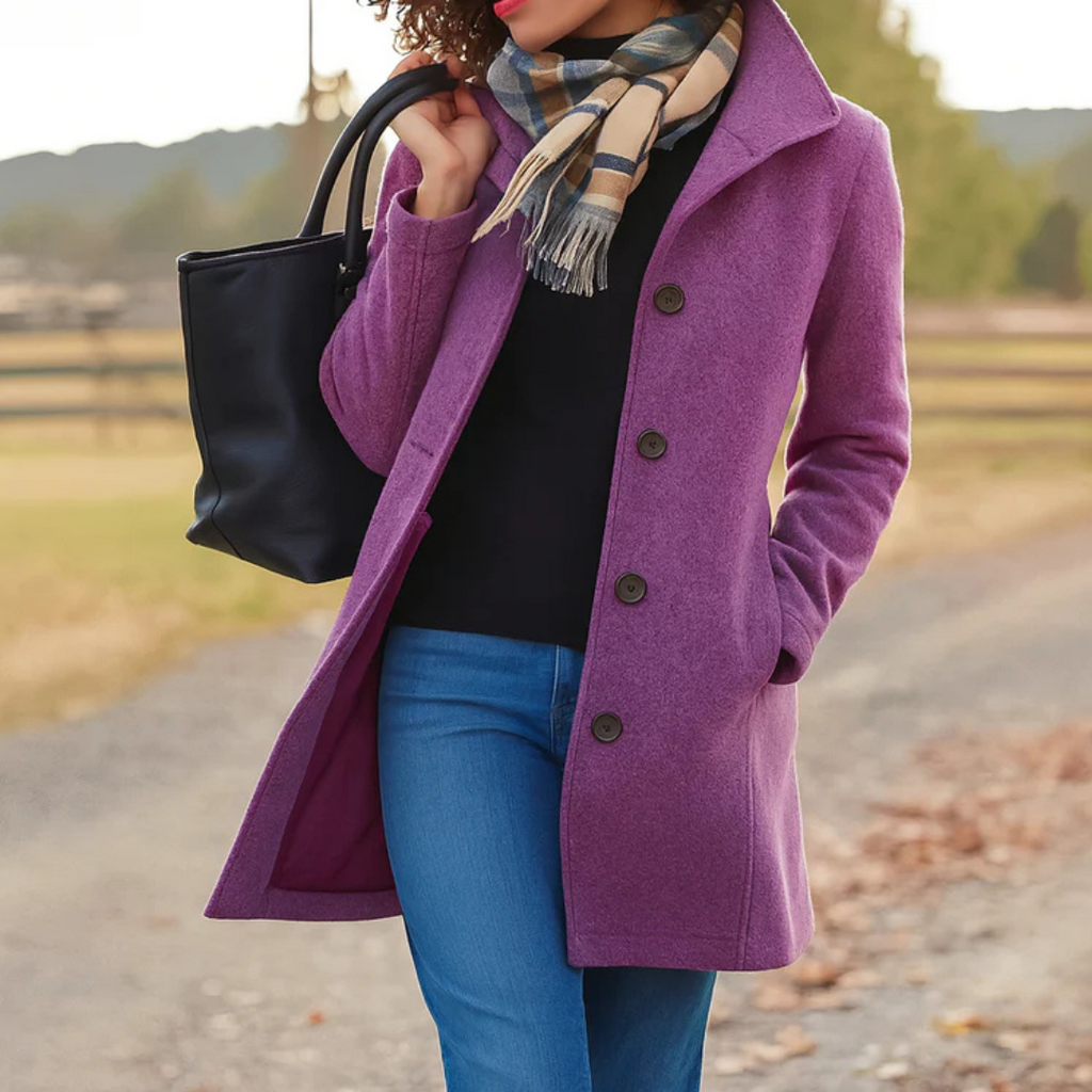 Cappotto Monopetto Sartoriale da Donna - Viola