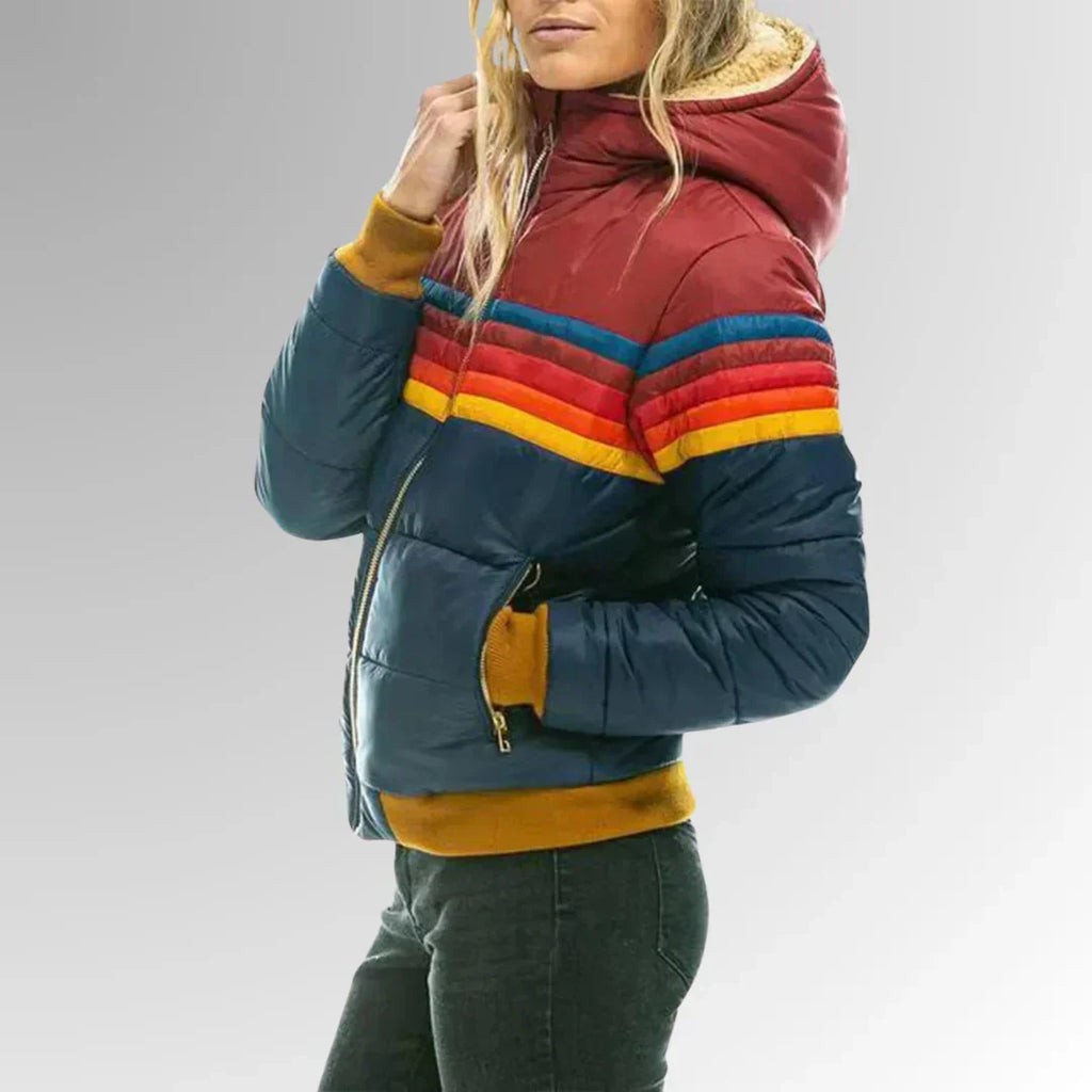 Piumino Donna a Righe Stile Retrò