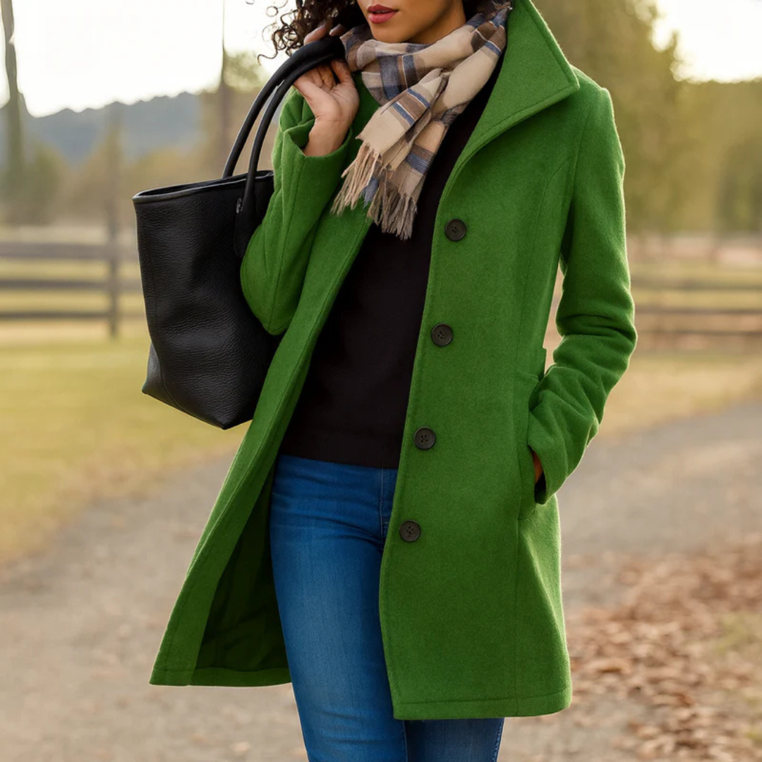 Cappotto Monopetto Sartoriale da Donna - Verde Muschio