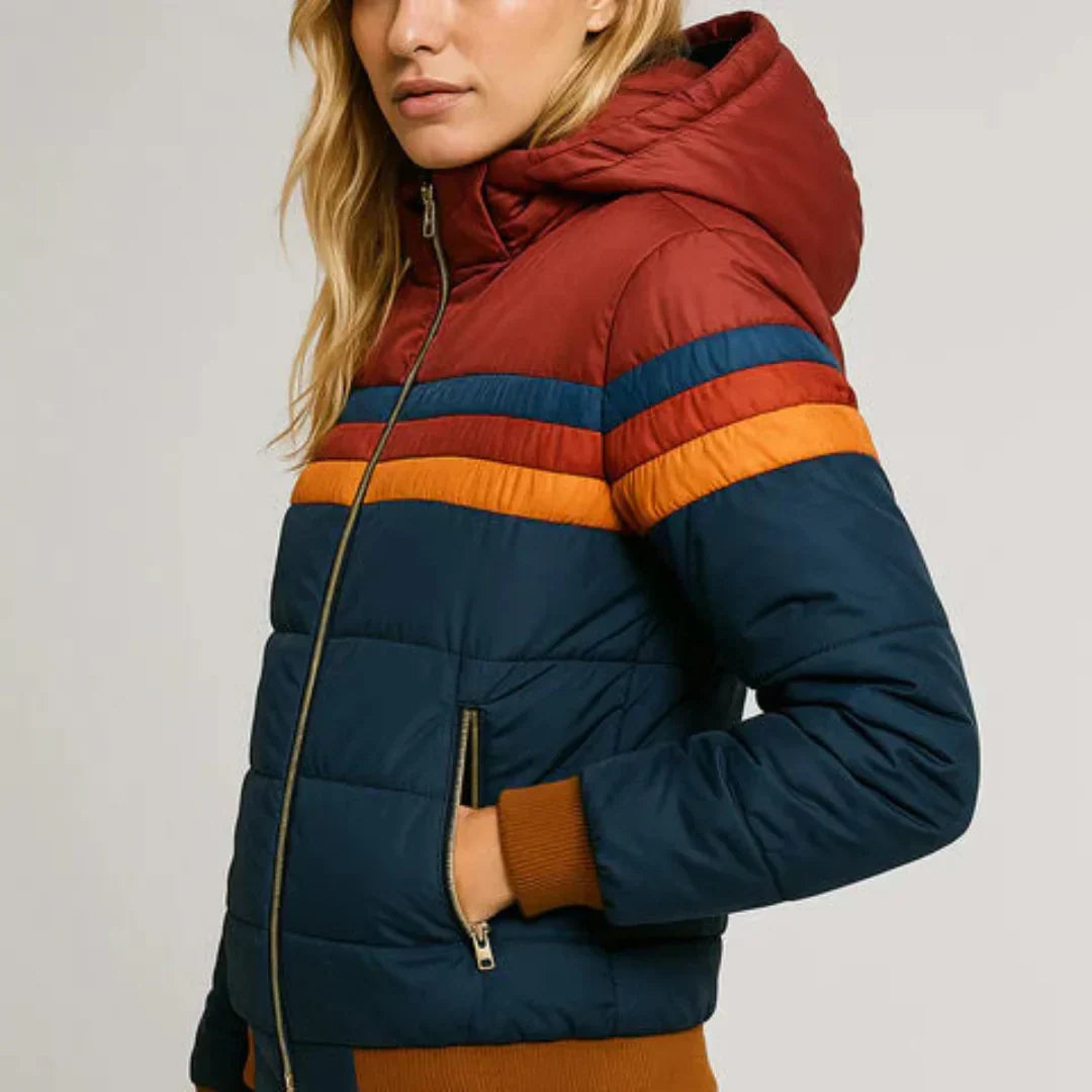 Piumino Donna a Righe Stile Retrò