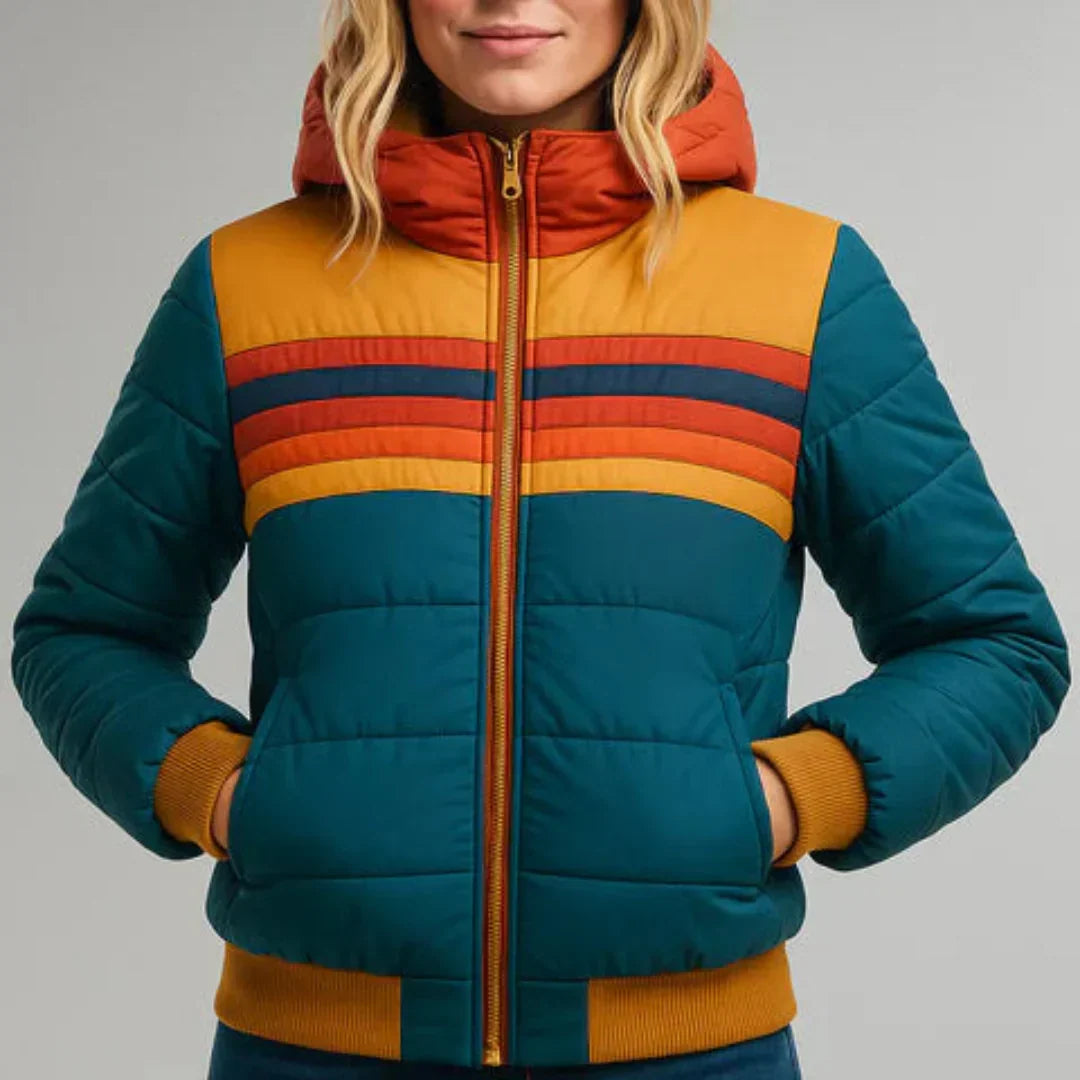 Piumino Donna a Righe Stile Retrò