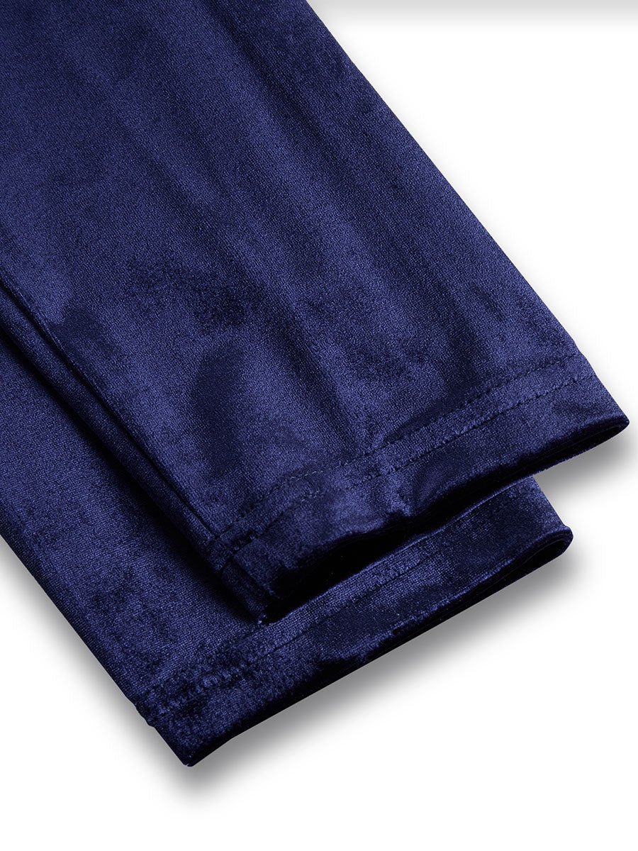 Abito Midi Donna in Velluto a Maniche Lunghe