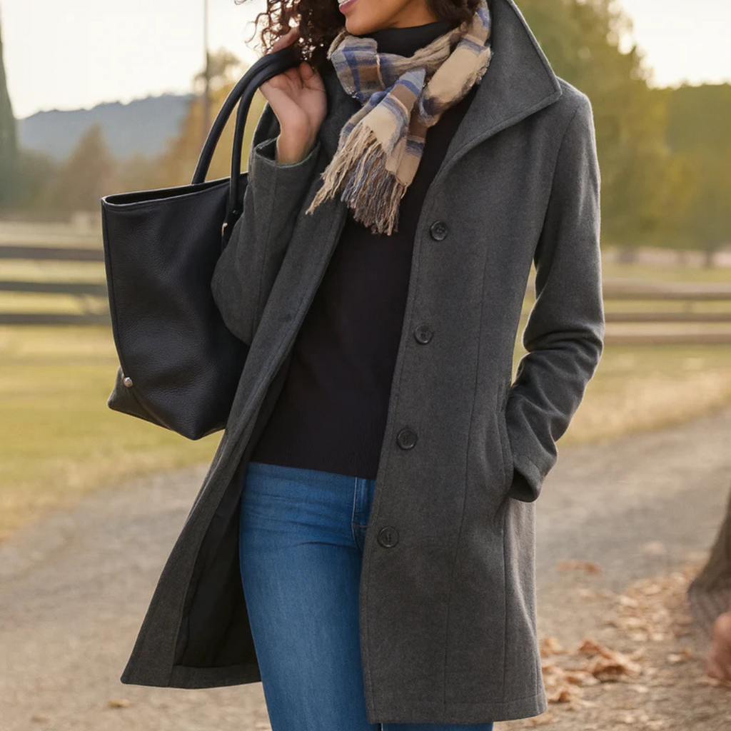 Cappotto Monopetto Sartoriale da Donna - Grigio