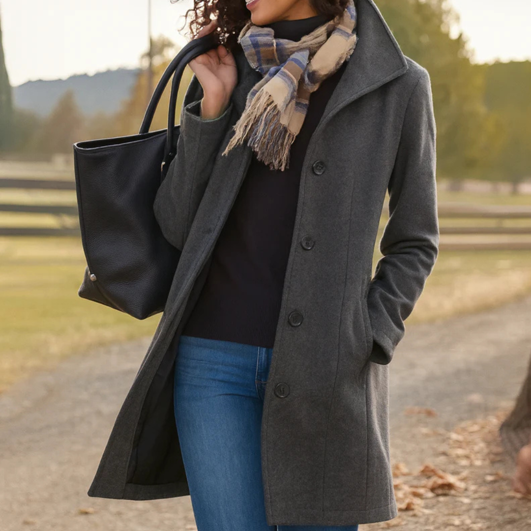 Cappotto Monopetto Sartoriale da Donna - Grigio