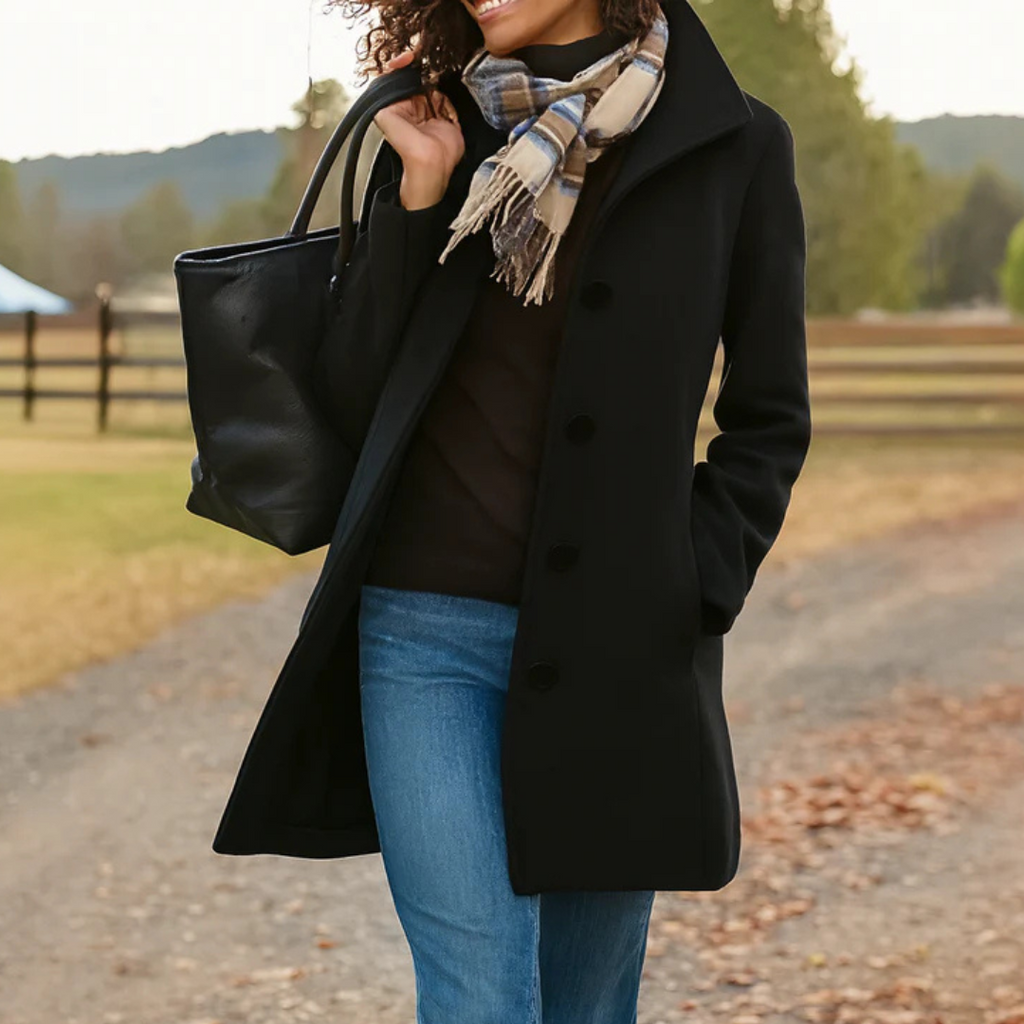Cappotto Monopetto Sartoriale da Donna - Nero