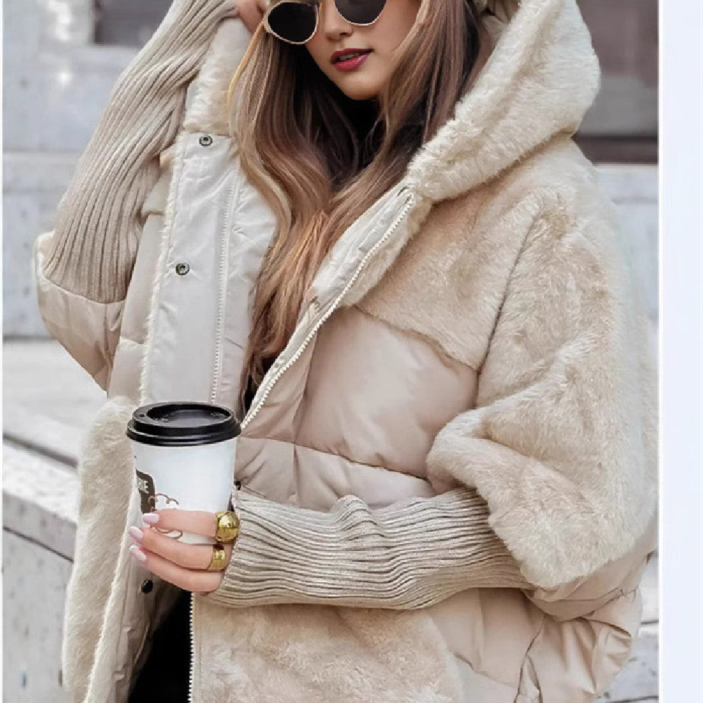 Cappotto Invernale Caldo da Donna con Vestibilità Morbida - Albicocca