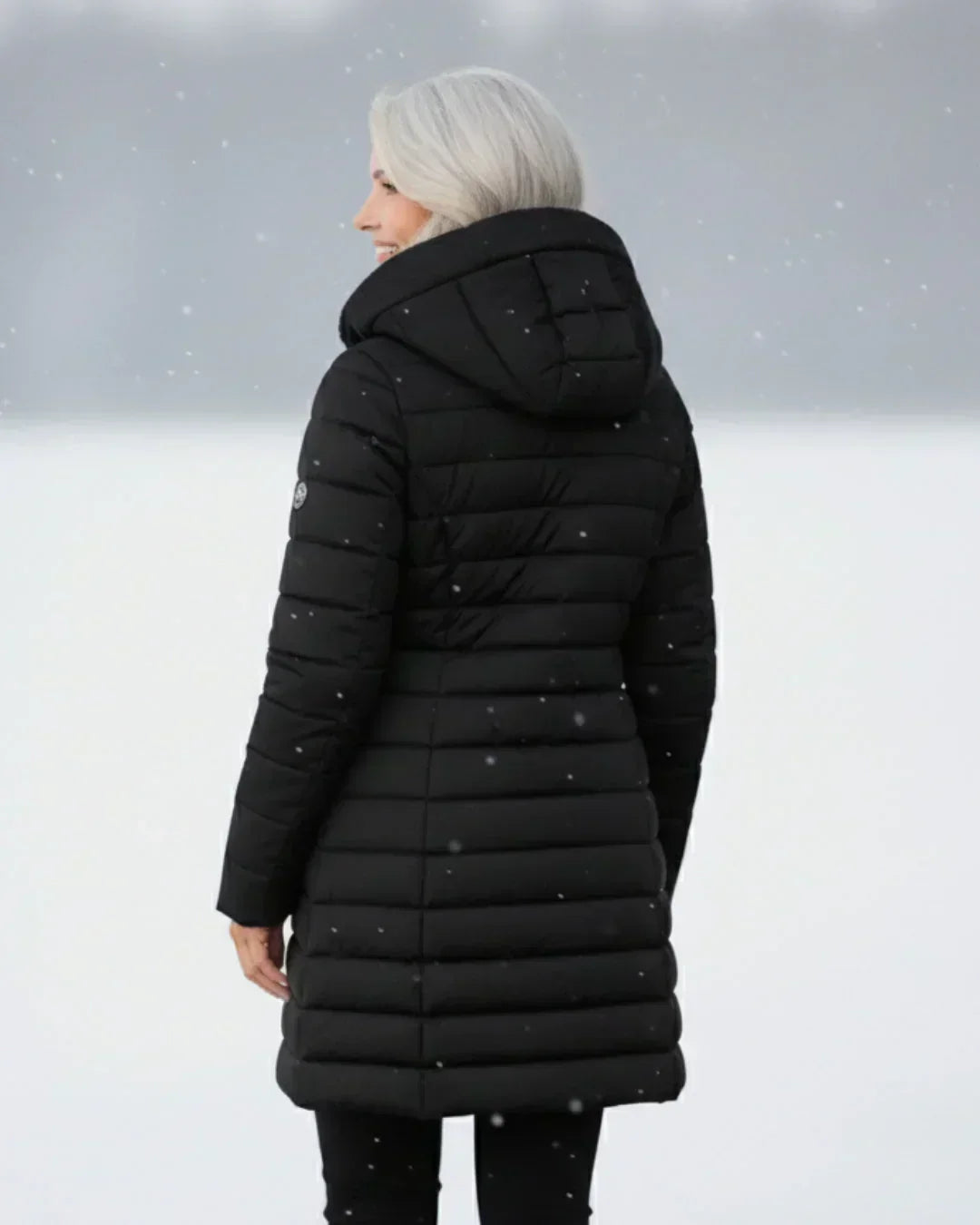 Cappotto Invernale Imbottito Trapuntato da Donna con Cappuccio Removibile
