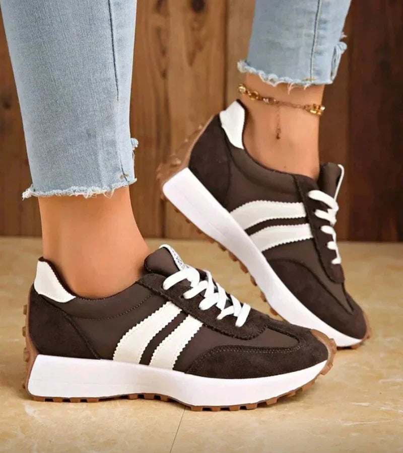 Sneakers con Plateau Ammortizzato da Donna - Marrone Scuro