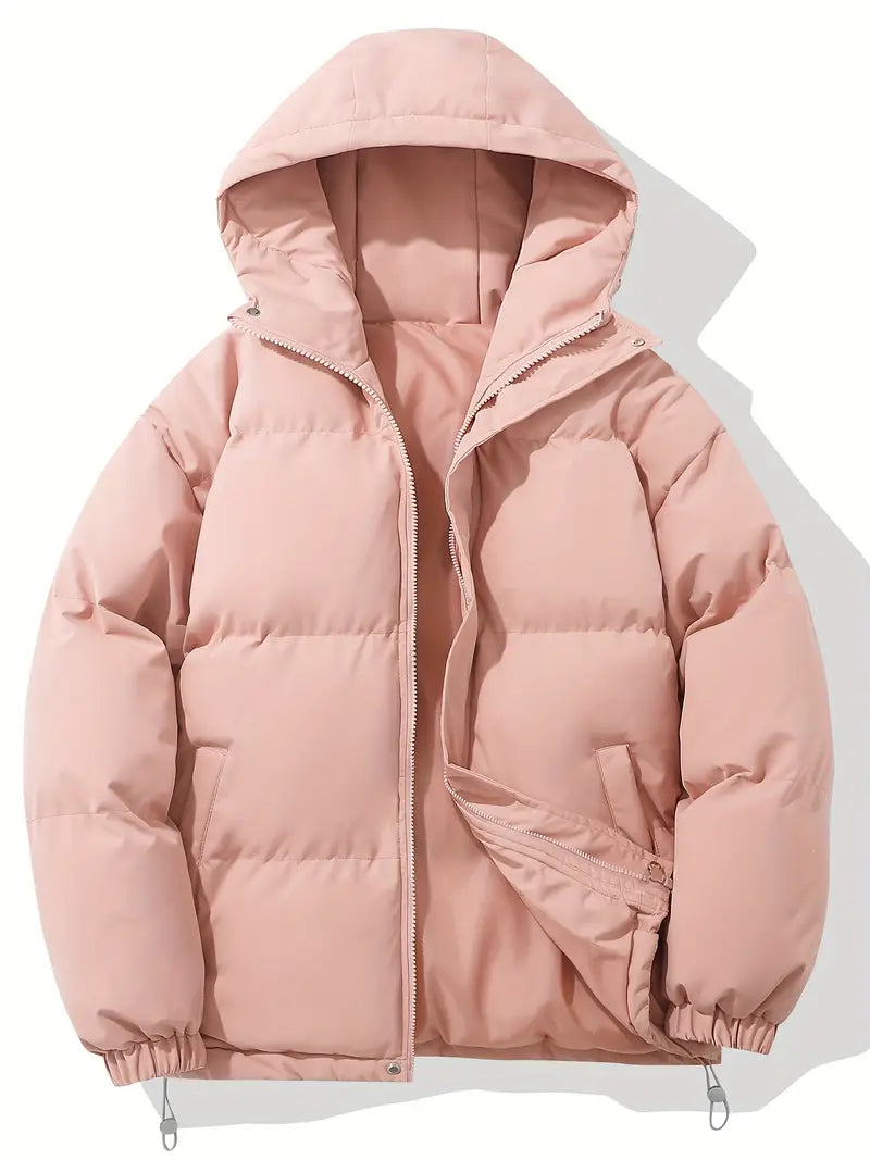 Giacca Invernale Imbottita da Donna con Cappuccio - Rosa