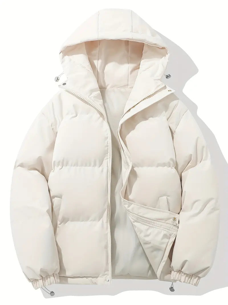 Giacca Invernale Imbottita da Donna con Cappuccio - Beige
