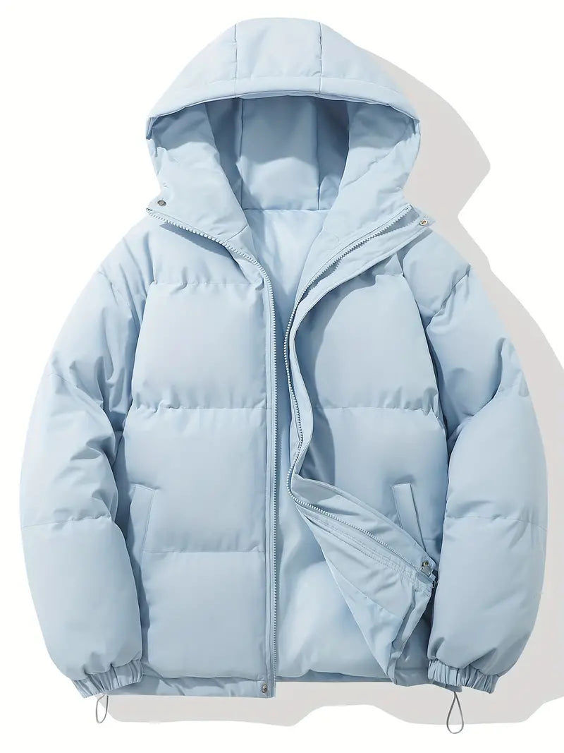 Giacca Invernale Imbottita da Donna con Cappuccio - Azzurro
