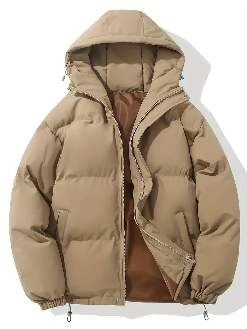 Giacca Invernale Imbottita da Donna con Cappuccio - Kaki