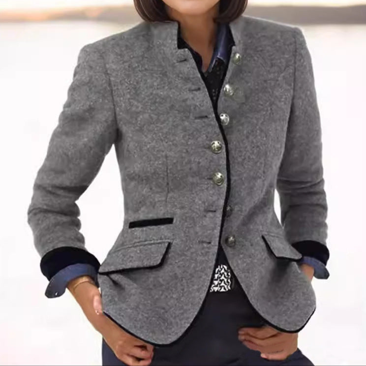 Blazer Sartoriale Donna in Misto Lana - Grigio