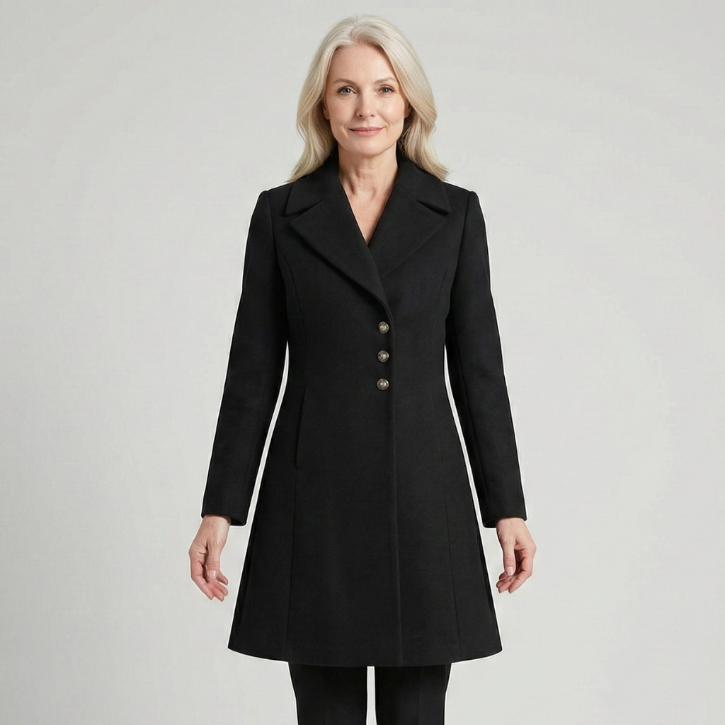 Cappotto Donna Elegante Foderato e Idrorepellente - Nero