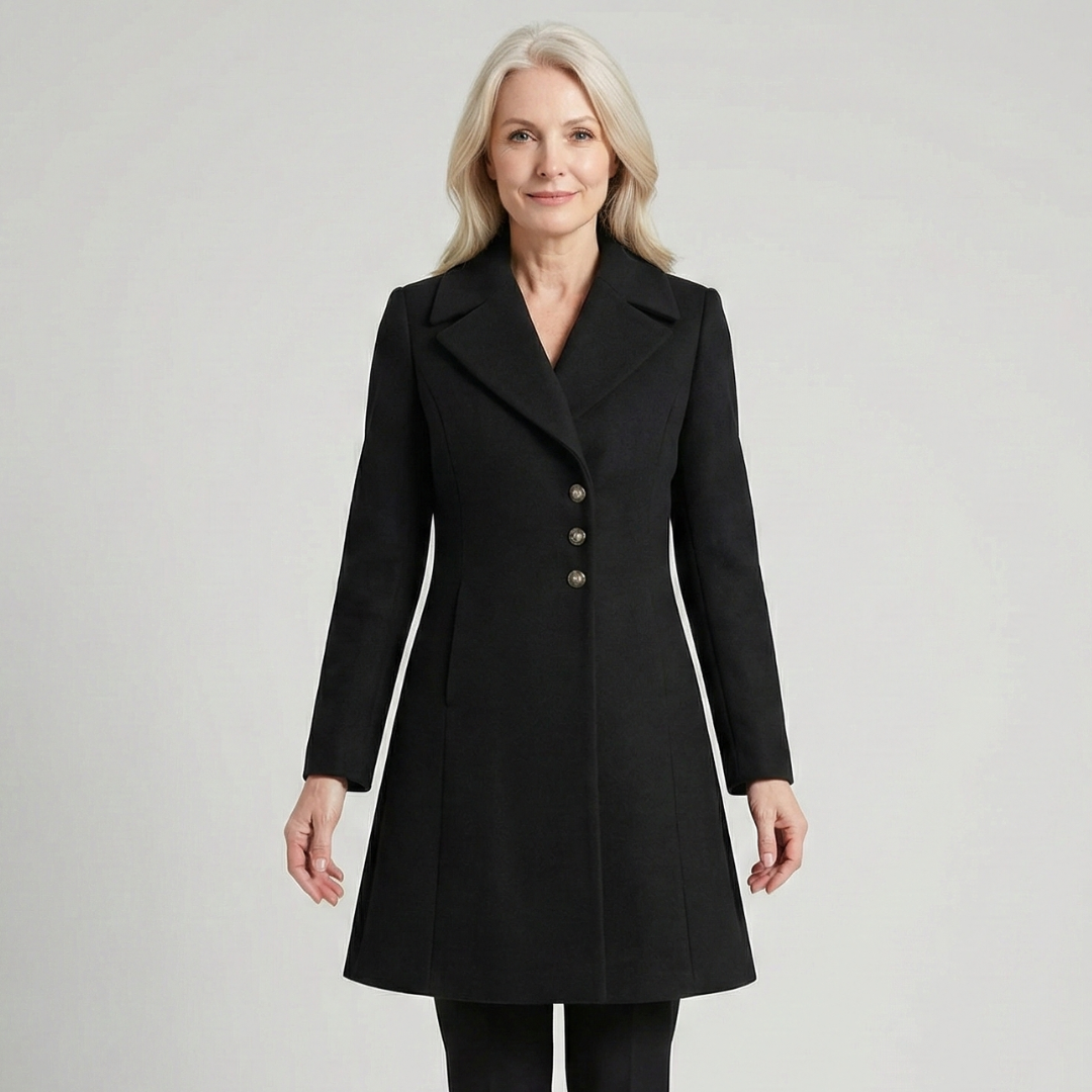 Cappotto Donna Elegante Foderato e Idrorepellente - Nero