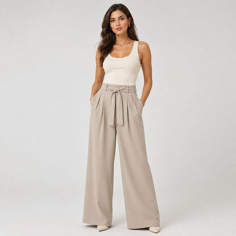 Pantaloni Ampi con Cintura Coordinata