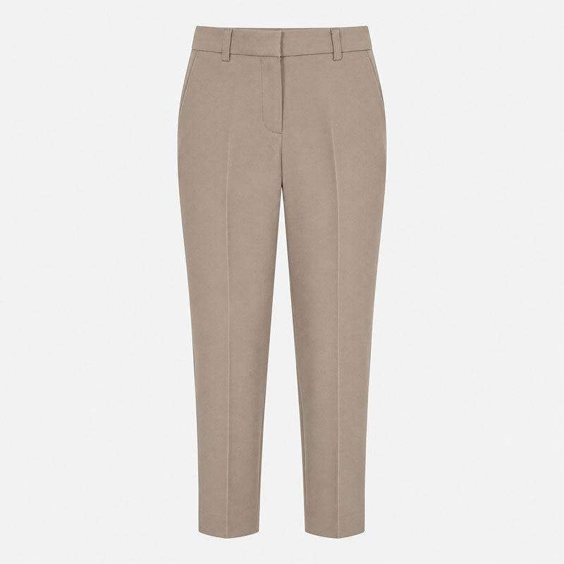 Pantaloni Cropped con Piega Frontale