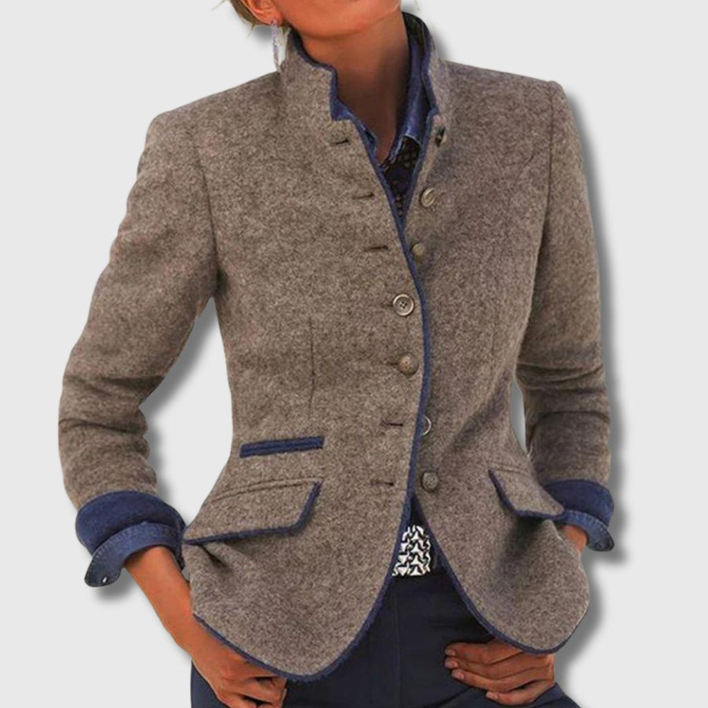 Blazer Sartoriale Donna in Misto Lana - Marrone
