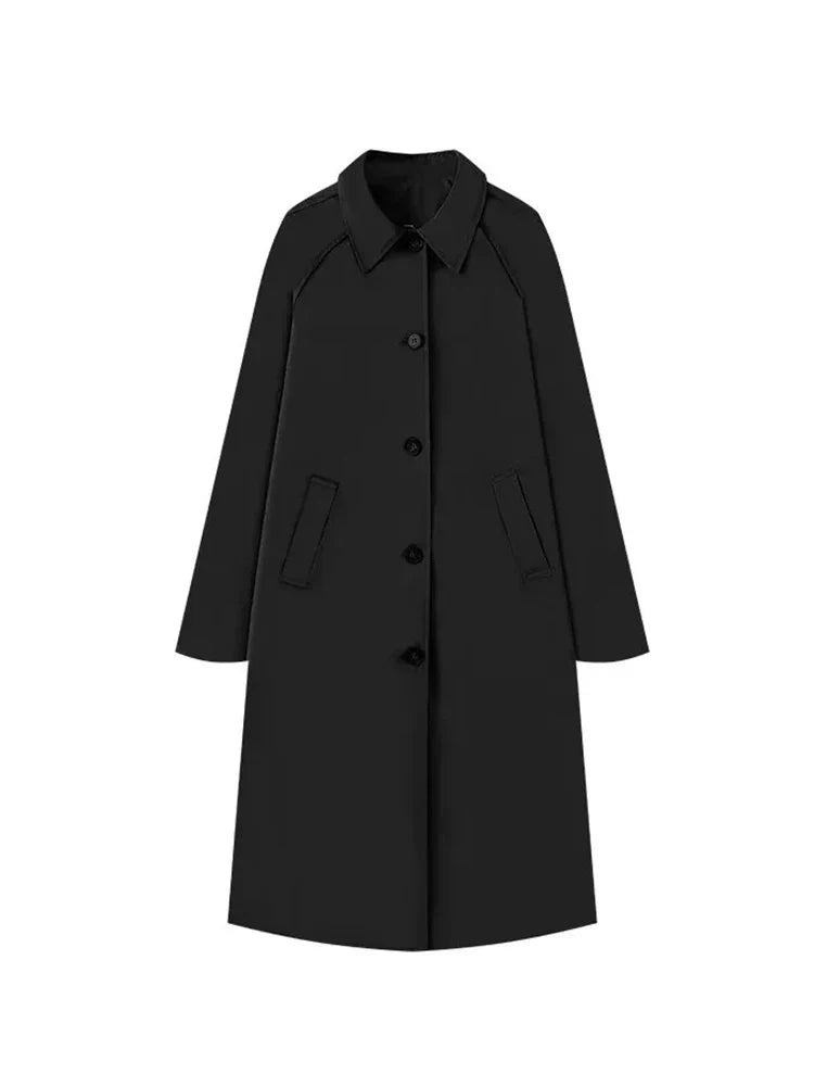 Trench Lungo Classico Monopetto da Donna