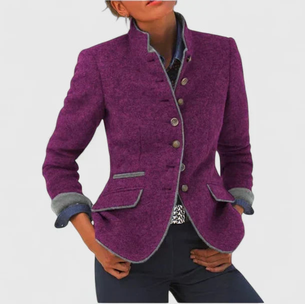 Blazer Sartoriale Donna in Misto Lana - Viola