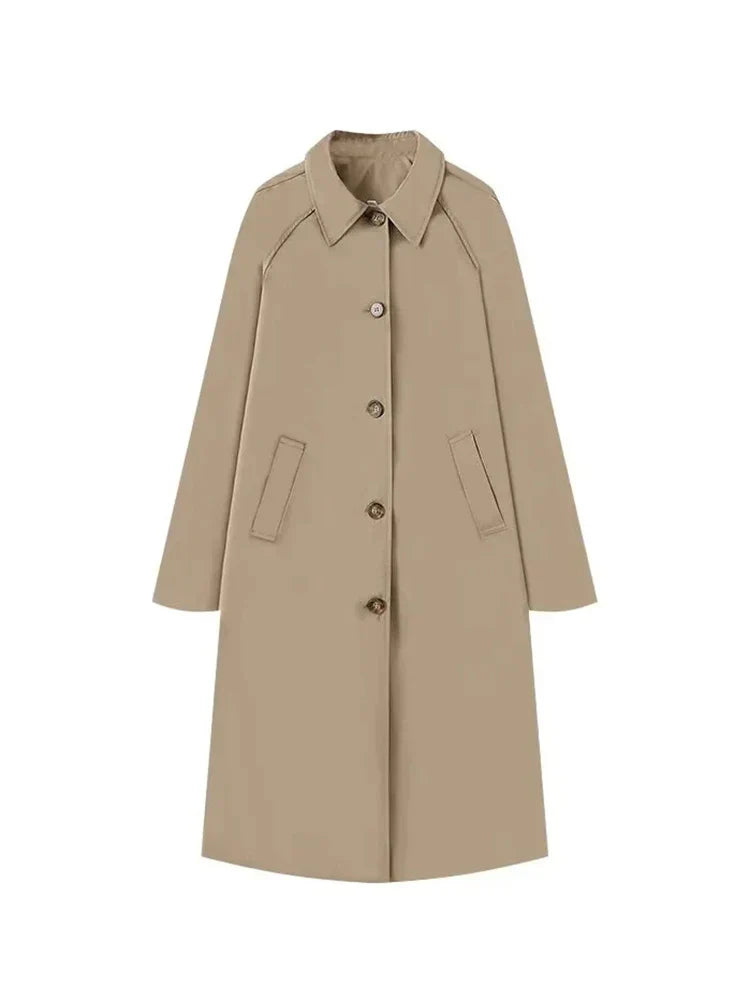 Trench Lungo Classico Monopetto da Donna