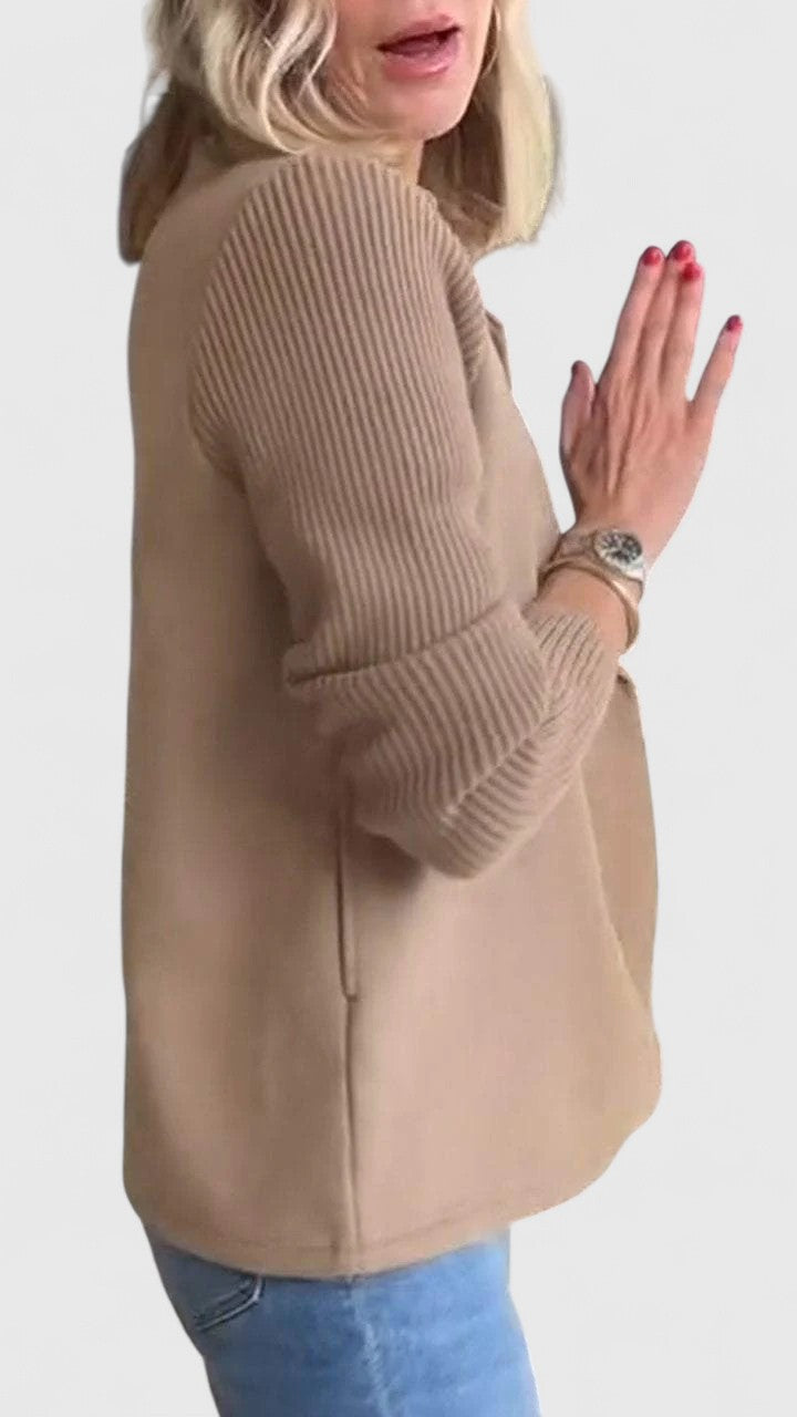 Blazer Donna Doppiopetto con Maniche a Contrasto