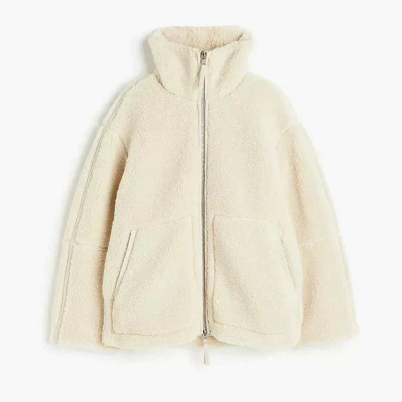 Giacca Teddy Oversize da Donna con Zip