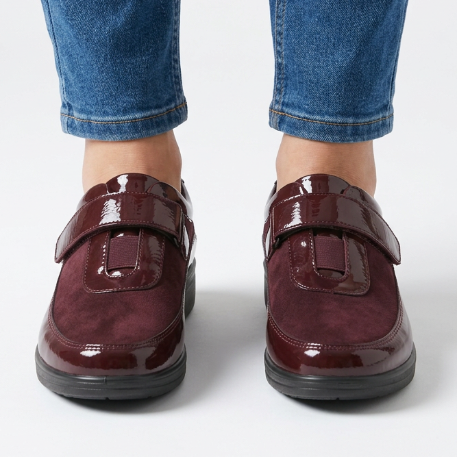 Mocassino Donna Comfort a Strappo con Zeppa