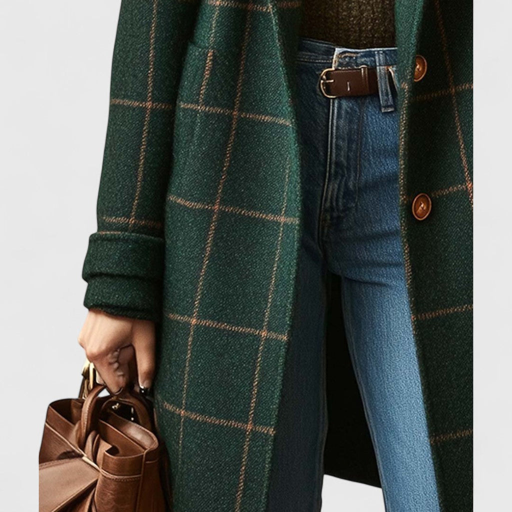 Cappotto Donna in Tweed a Quadri con Revers