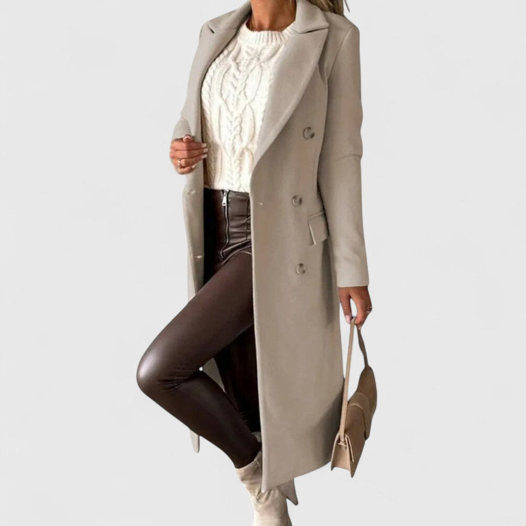 Cappotto Lungo Elegante da Donna con Bottoni