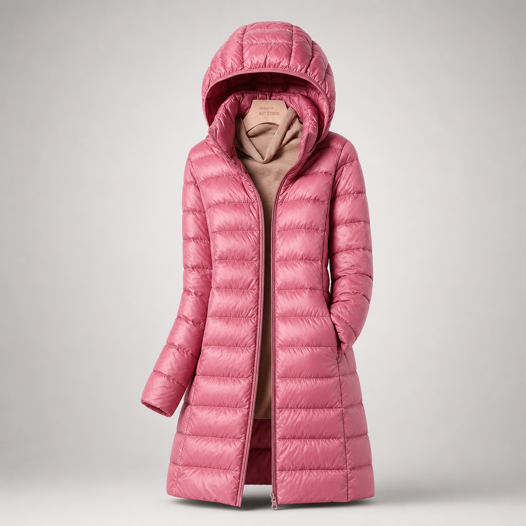 Cappotto Trapuntato Leggero con Cappuccio da Donna